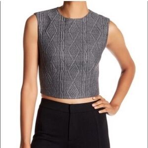 Alice + Olivia Cable Knit Wool Blend Crop Top Office Corporate Size 2